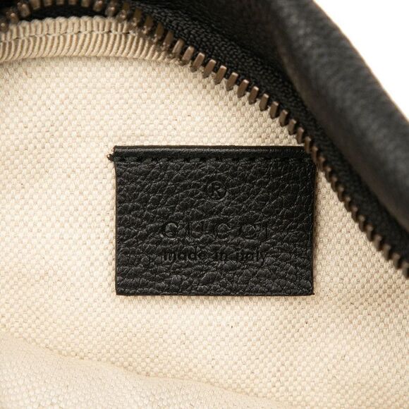Gucci Logo Print Sherry Line Body Bag Waist Bag 527792 Black Leather Women's - Picture 5 of 6